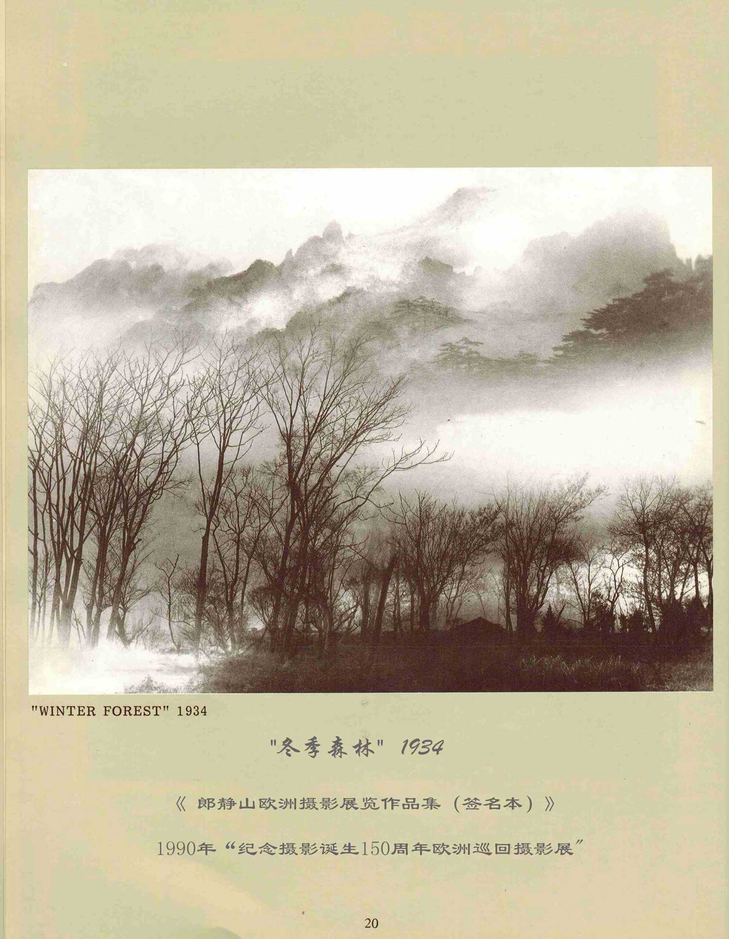 冬季森林,1934——郎静山欧洲摄影展览作品集（签名本）